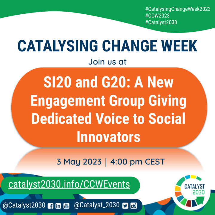 Catalyst_2030's tweet image. SAVE THE DATE! Register for #CatalysingChangeWeek2023 to discuss #SocialInnovation #WorkStream #Inclusivity. 

Register: catalyst2030.info/CCWEvents
and Explore other 250+ sessions  @Catalyst_2030  #CCW2023 #catalyst2030 #socialimpact #globalgoals #sdgs #development