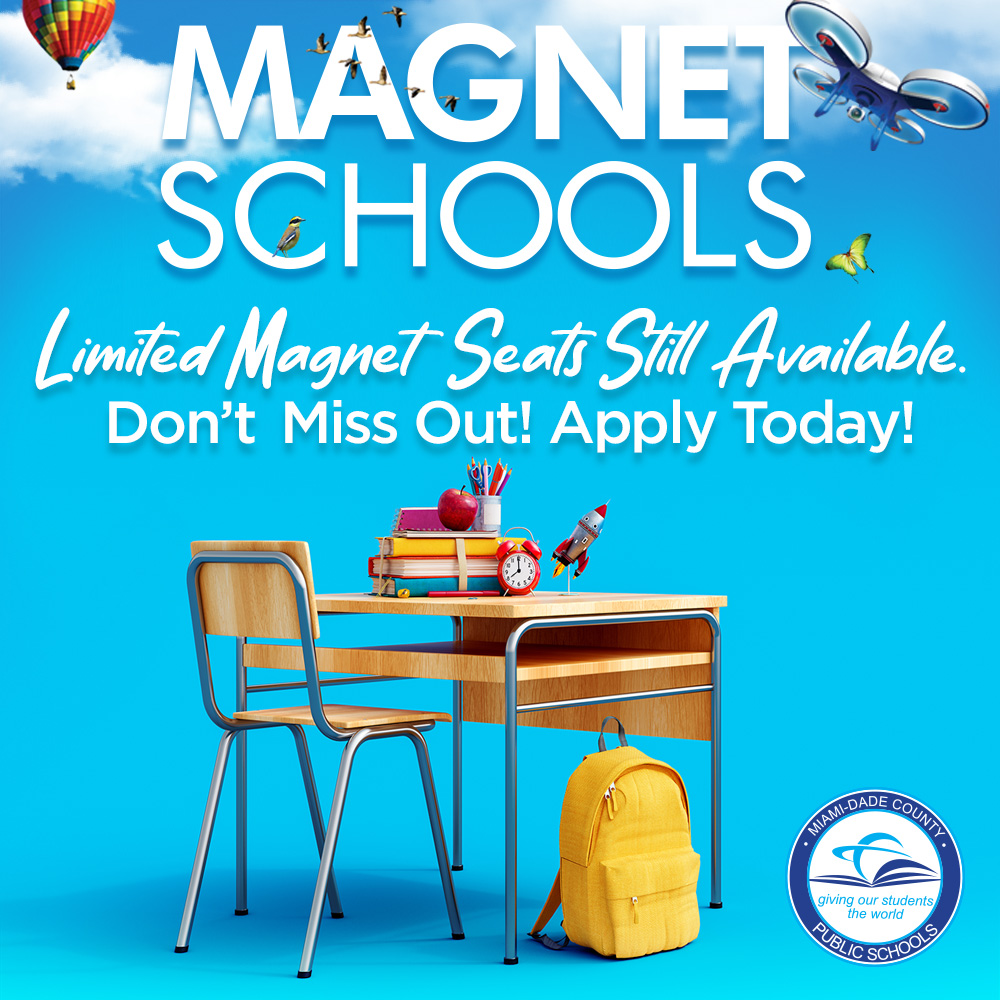 miamimagnets's tweet photo. There is still a chance to apply to @miamimagnets for the upcoming school year! PLUS, NOW ACCEPTING applications for 2 of the most anticipated magnet programs for the 2023-2024 school year – STArts2 and @Apple 🍎coding. Don't miss out! Learn more at https://t.co/RAIcfPqed9. 🧲⚡️ https://t.co/4nTXR794rY