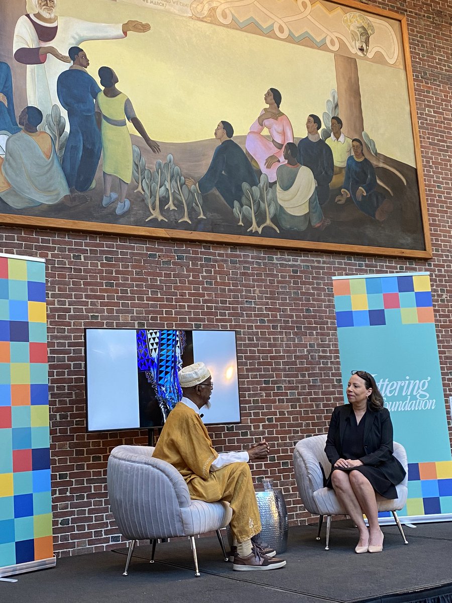 So grateful to spend a few minutes this a.m. exploring the role of art in democracy w/world-renowned Dayton artist Bing Davis, in conversation w/<a href="/SharonDaviesKI/">Sharon L. Davies</a> . TY <a href="/KetteringFdn/">Kettering Foundation</a> for this opportunity.