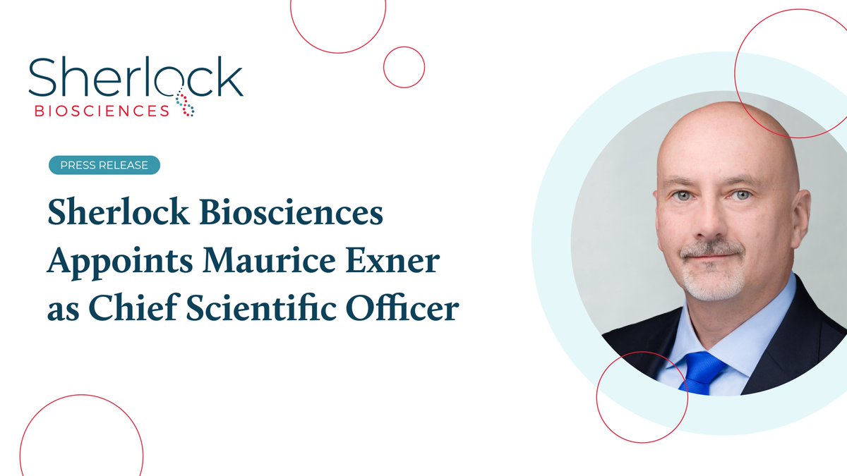 Sherlock_Bio's tweet image. Today we welcome Maurice Exner as Chief Scientific Officer. Maurice will lead our scientific research strategy to advance Sherlock's novel #CRISPR and synthetic biology-based chemistries to bring our innovative diagnostic technologies to the point-of-need.
sherlock.bio/sherlock-biosc…