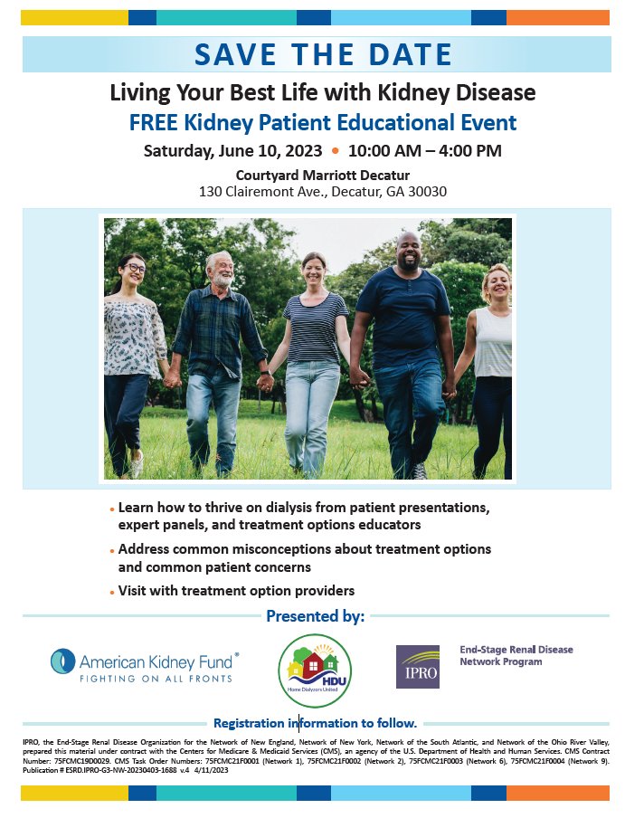 Have you heard! The IPRO ESRD Network is hosting a Patient Summit in Decatur, GA.