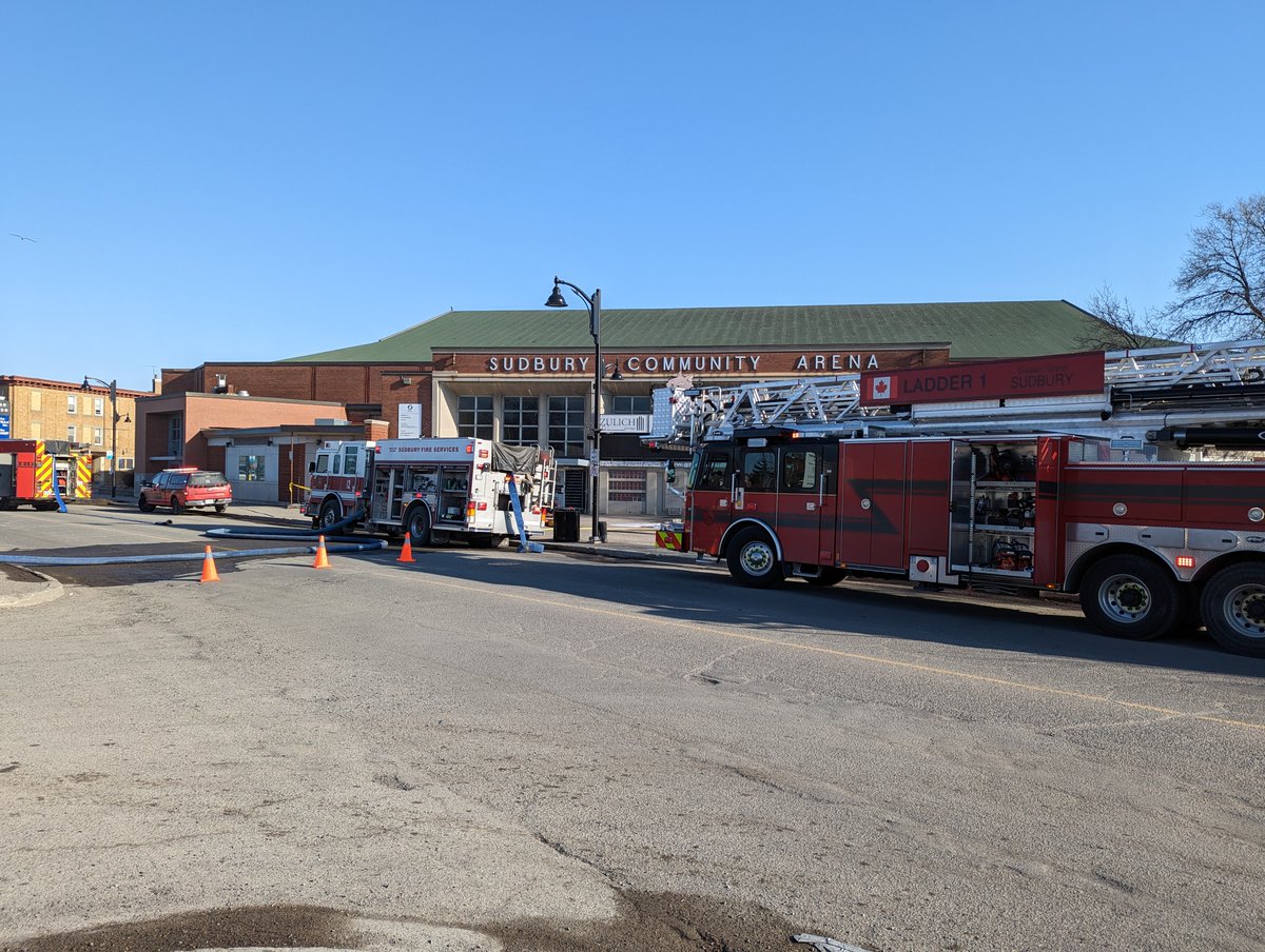 Greater Sudbury Fire Services have reported a small fire at the Sudbury Arena entrance. We'll have more soon.