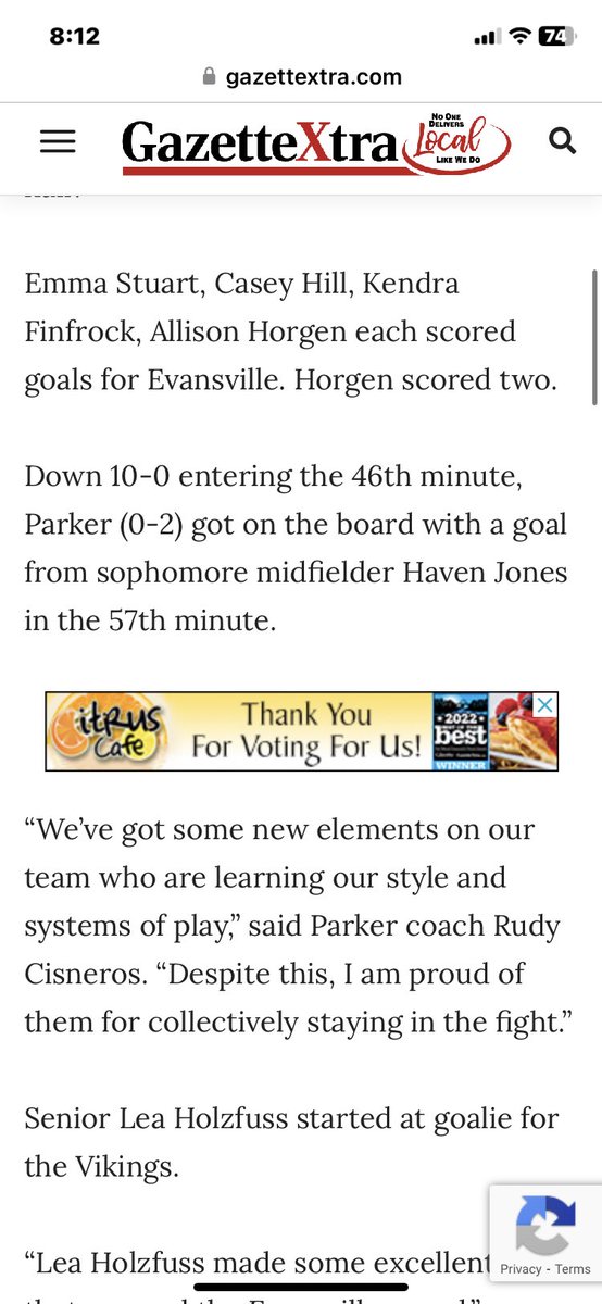 Scored in the 57th minute and have got lots of news hearing from friends and family that they have heard my name on the news and the gazette!