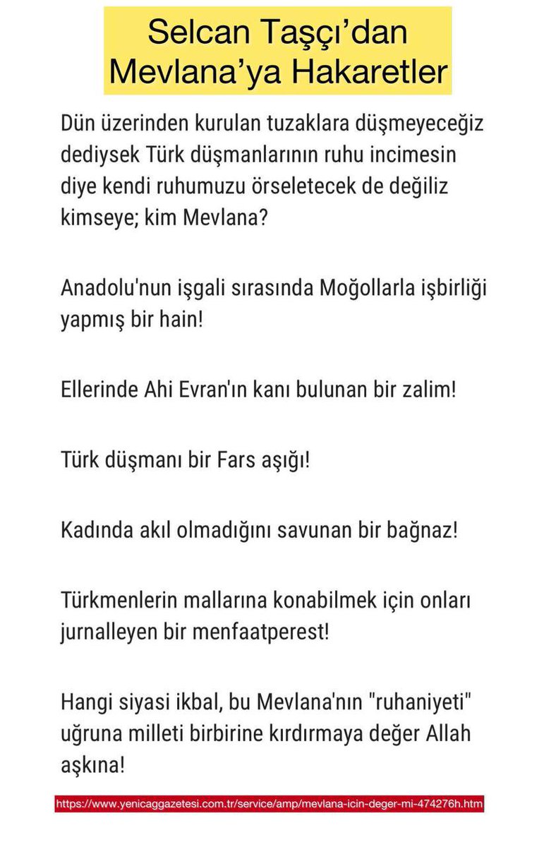 ayyildirim1's tweet photo. Hz. Mevlana’ya ağır hakaretler ettiği için Konya Ülkü Ocaklarımızın İP binası önünde protesto ederek Fitneçağ Gazetesini yaktığı Selcan Taşçı Hamşioğlu şimdi İP'ten Tekirdağ Milletvekili 1. sıra adayı olmuş!

İşte bunlar böyle alçak, böyle aşağılık. https://t.co/DHPEmns16l