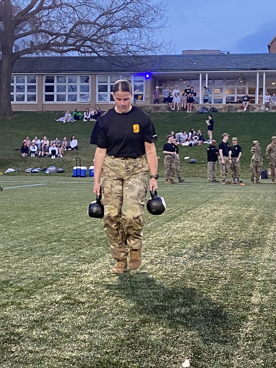 BrynnNMcNamara's tweet photo. One of the coolest collabs come to life! @moravian_sp vs. @ArmyROTC #SteelBatallion Fitness Challenge to celebrate #D3Week! 5 student-athlete teams vs. the Cadets 💪🏻 #HoundEm #WhyD3 https://t.co/OZBU8LmY8y