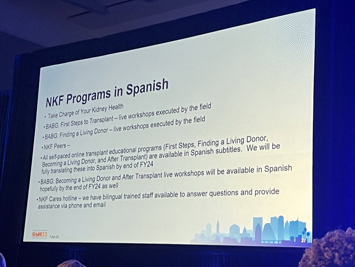 angieloboMD's tweet photo. HOLA @nkf! Thank you for looking for solutions to identify, improve and deliver care of #KidneyHealth in the #Hispanic #Latino population! Gracias!!! #NKFClinicals #SCM23 https://t.co/vDaf48qciW
