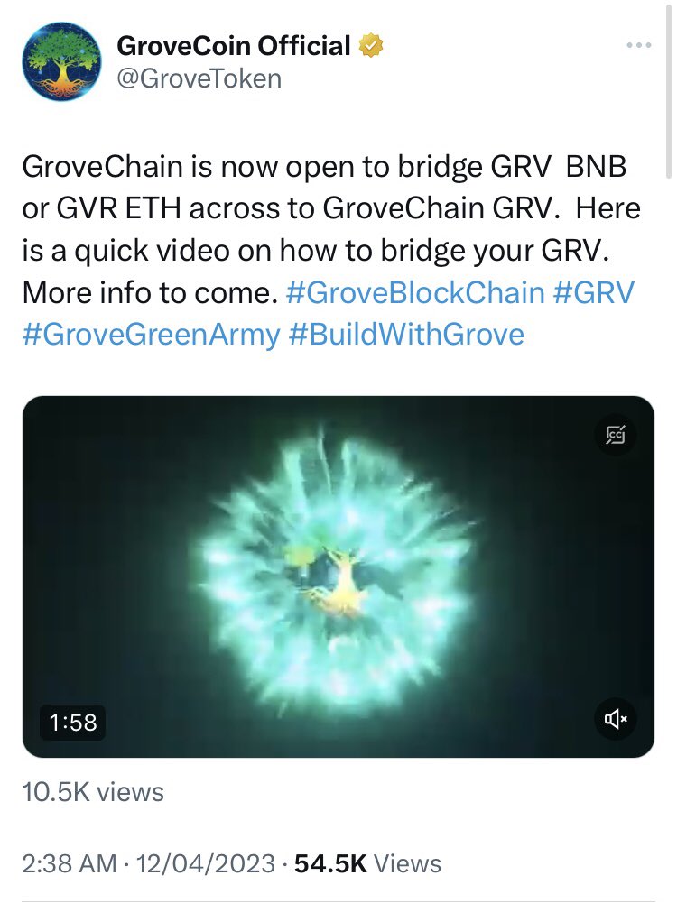 HergaJeffrey's tweet photo. Mga ka #GroveGreenArmy 

Pwede nyo ng gamitin ang bridge para sa inyong #Bsc or #Eth #Grv to native Grv. 

https://t.co/m45eedrQAR

Eto na din ang contract ng #USGD 0x640Bd16C20ddb3B43cb0851C52F15290F324f1E0

#GroveCoin #GroveBlockchain 
#CryptoNews #CryptoPh https://t.co/xzYF86wHhm