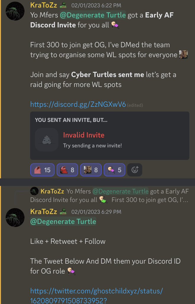 Shared @ghostchildxyz Early AF before their community formed. We Joined as the first 300 members to get potential OG roles and Whitelist🤝

Many community members got OG and WL🫡

0.029/0.034 ETH Mint -> 0.18 ETH

DM <a href="/EncryptxD_NFT/">EncryptxD</a> for details how to join our private community 🟢