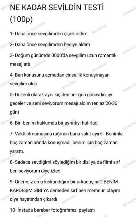 lesavip's tweet photo. Ne kadar sevildin testi? https://t.co/aRFZBBcWwx
