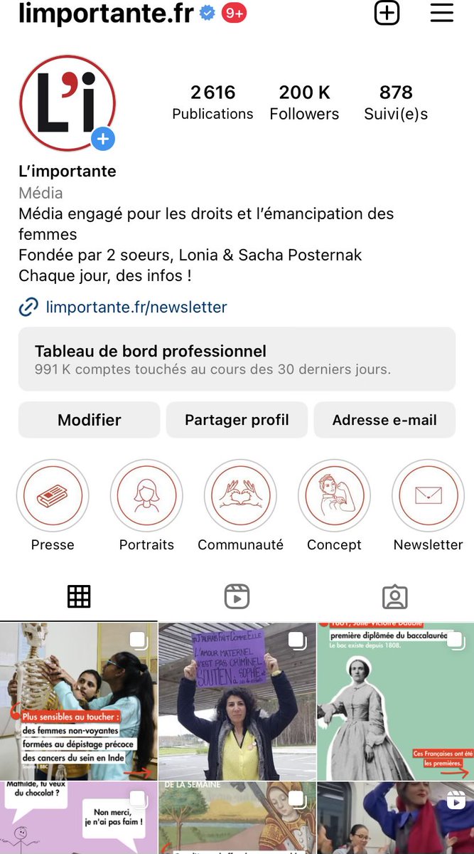 claudeposternak's tweet photo. 200 000 abonnés pour l’ Instagram de ⁦@limportante_fr⁩ 
Bravo les filles, fier de vous. https://t.co/9SmP17Cw4h