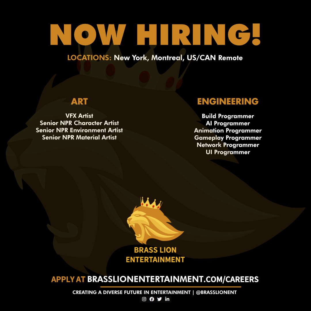 brasslionent's tweet photo. 📢 New openings at BLE 🦁

✨POC-majority studio
📍100% remote work (US/CAN)
⚕️Comprehensive and generous benefits package 
💛PTO, 401k, unlimited sick days
😃Healthy work-life balance

Underrepresented devs are encouraged to apply 👀

https://t.co/vsHkvqVlDd

#GameJobs #GameDev https://t.co/h7cLe9FzoU