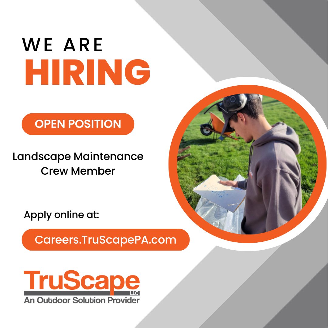 Visit our career site at Careers.TruScapePA.com!

 #westmoreland #westmorelandcounty #irwin #northhuntingdon #penntownship #penntrafford #norwin #harrisoncity #greensburg x.com/messages/compo…