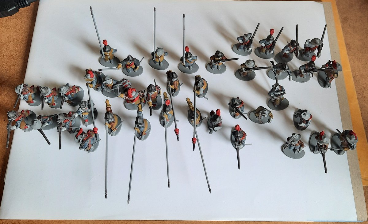 RalphBuick44's tweet photo. @WarlordGames Currently on the painting station halfway through base colours of the Spanish Terico de Lombardi Col. Don Martin d'Aragon 1636 #Tornavento @WarlordGames with converted casualty figures. #thirtyyearswar #battleoftornavento #pikeandshotte https://t.co/fhtqQtfNjM