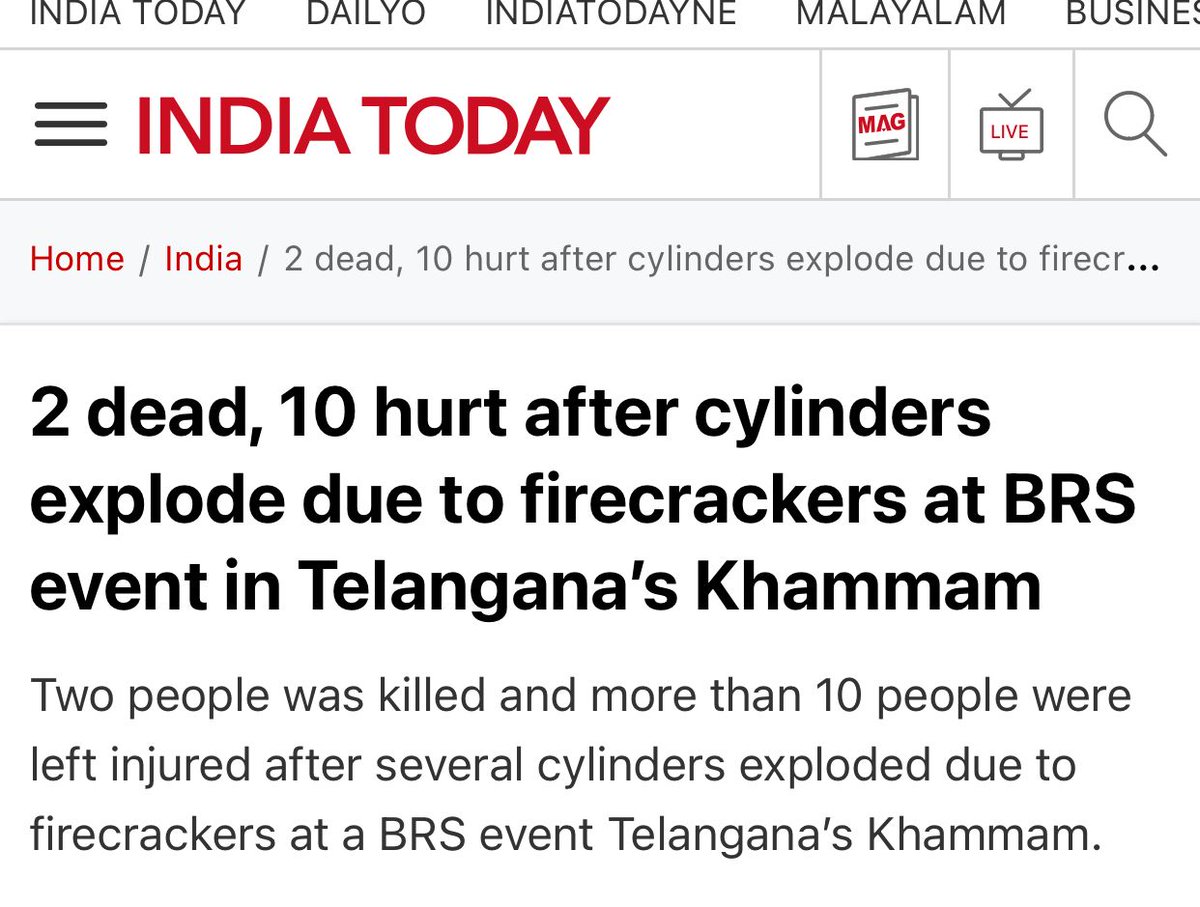 pm_saiprasad's tweet photo. I'm appalled by the lack of sensitivity &amp; empathy shown by @BRSparty leaders towards the families of the two individuals who lost their lives in the tragic firecracker accident in Khammam district. 

1/2 https://t.co/lojn5bOOxH