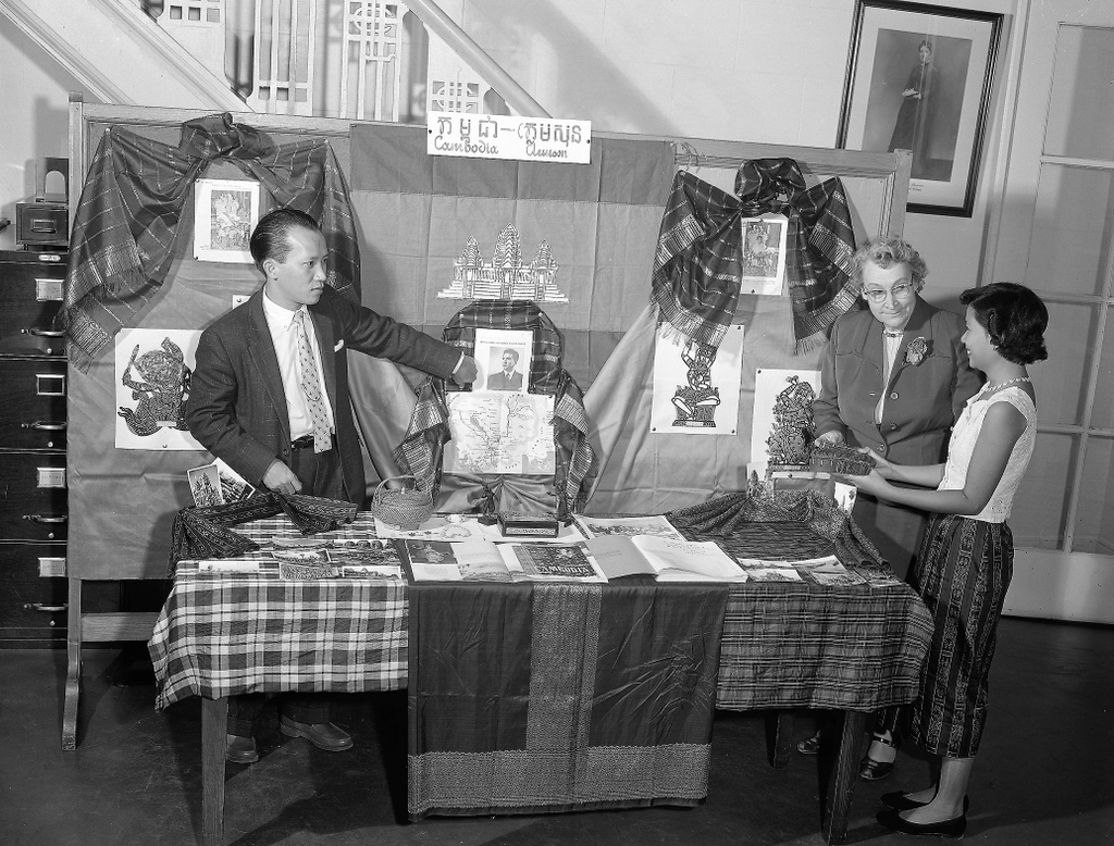 Display about Cambodia in the Library, 1956