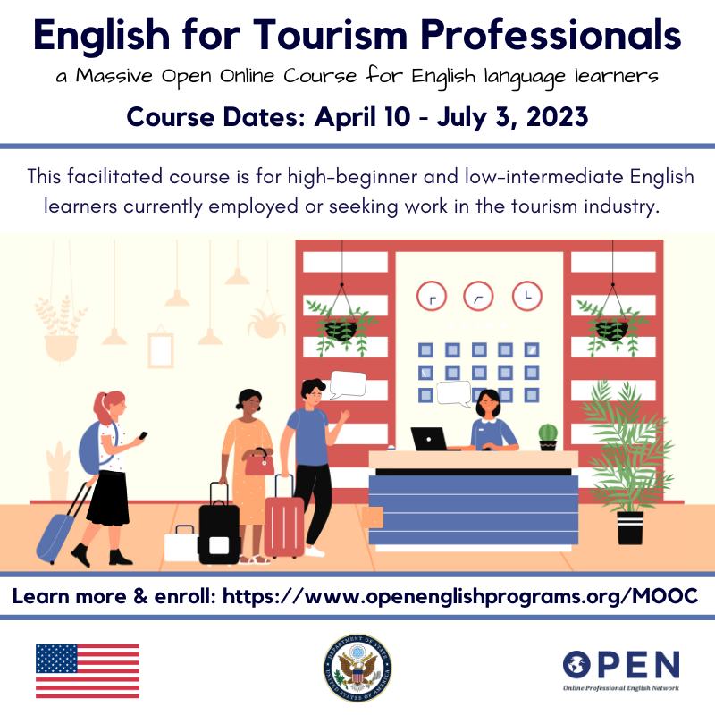 🔊 #Turizm endüstrisinde çalışan ya da turizm okuyan takipçilerimiz:
Bu çevrimiçi kursla turizmin prensiplerini öğrenebilir, temel terim - gramer bilginizi geliştirebilir ve İngilizce iletişim kurma becerinize olan güveninizi arttırabilirsiniz.
Kayıt için: ow.ly/jFY950NGVHg