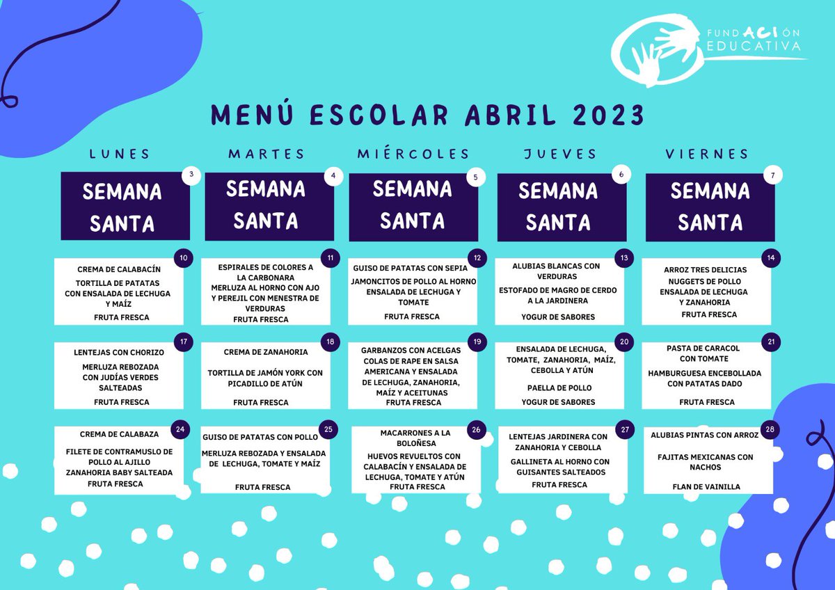 esclavasjerez's tweet photo. #Comedor #Menú de Abril 🍎

¡𝓡𝓲𝓬𝓸 𝔂 𝓼𝓪𝓷𝓸!, así de bien va a comer nuestro alumnado este mes en el comedor 🍏🍌🍗🥖🥗🍚

⚠️ 𝘗𝘢𝘳𝘢 𝘤𝘰𝘯𝘰𝘤𝘦𝘳 𝘭𝘰𝘴 𝘢𝘭é𝘳𝘨𝘦𝘯𝘰𝘴, 𝘤𝘰𝘯𝘴𝘶𝘭𝘵𝘦 𝘦𝘭 𝘮𝘦𝘯𝘶 𝘧𝘢𝘤𝘪𝘭𝘪𝘵𝘢𝘥𝘰 𝘦𝘯 𝘭𝘢 𝘱𝘭𝘢𝘵𝘢𝘧𝘰𝘳𝘮𝘢. https://t.co/zzOkBAm7G3