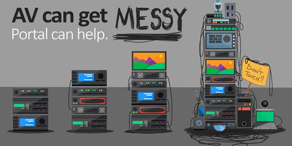 PepperDash's tweet photo. AV systems quickly turn into piles of tangled wires and forgotten devices. With device monitoring and live alerts, Portal can help clean things up. Get in touch and we’ll show you how.

https://t.co/C2cyylzzCk https://t.co/98hDTEkd4M