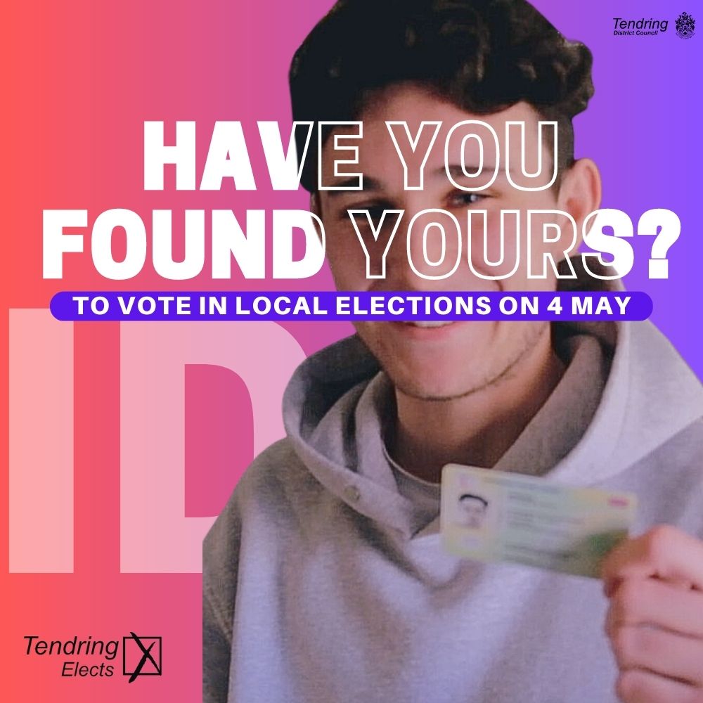 Join us this #FindItFrIDay on April 21st.

Find your photo ID so you can vote in the upcoming elections.

If you haven't got an accepted form of photo ID, you can apply for a Voter ID Certificate by 25th April.

Find out more at: tendringdc.gov.uk/council/electi…