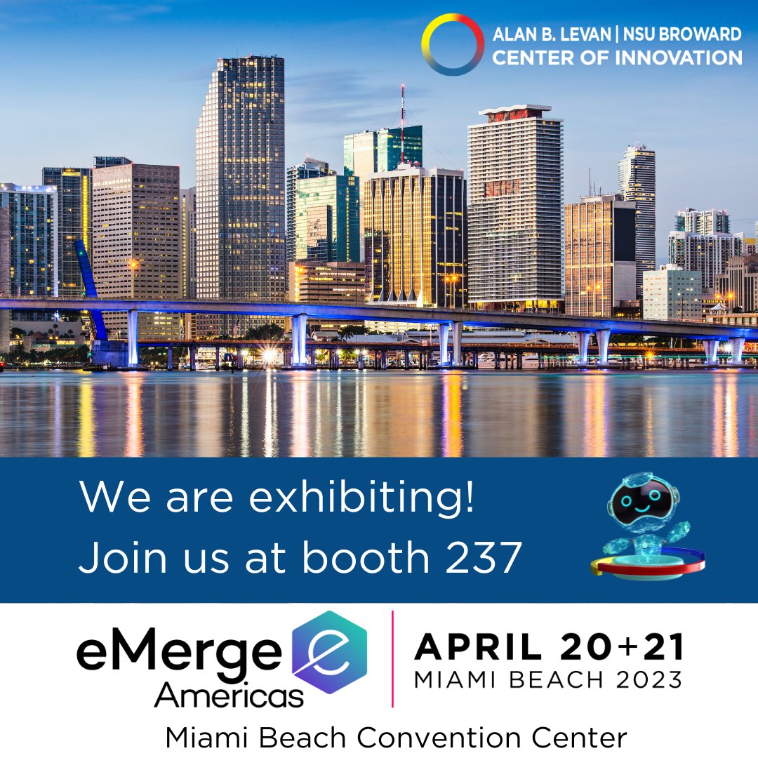 SFLinnovation's tweet image. We’re exhibiting at @eMergeAmericas on April 20-21. Visit us at booth #237 to learn more about our business and how we’ve joined the South Florida tech ecosystem that is transforming #southflorida into a global #tech hub. Register here ➡️ lnkd.in/e3Cy2xf2 #soflotechmonth