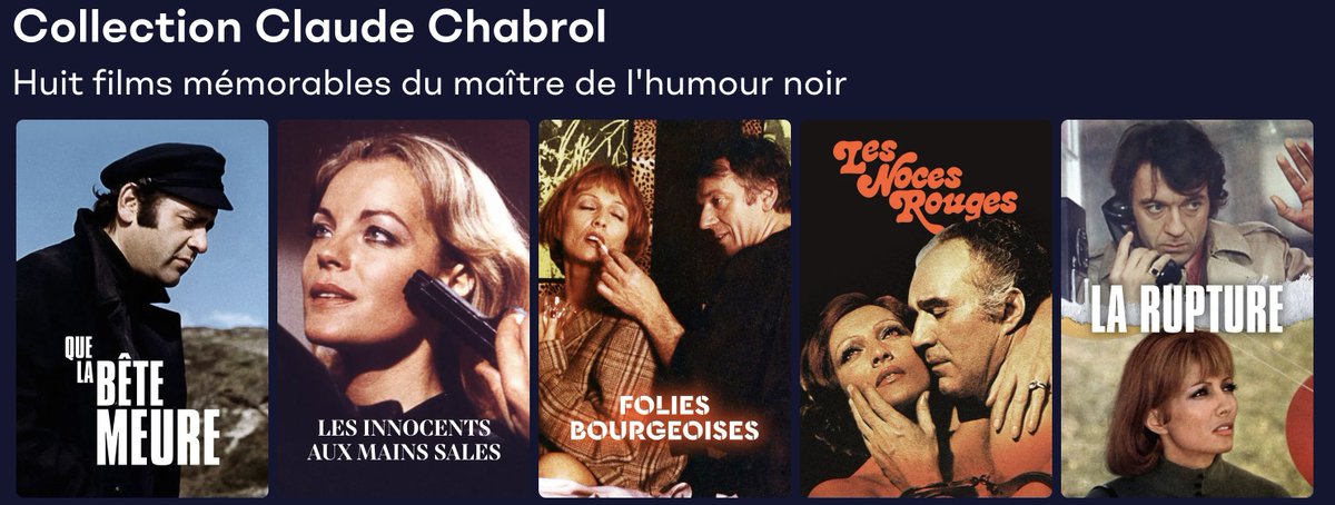 MimeOsen's tweet photo. 8 films de Chabrol gratuitement en streaming légal sur TV5mondeplus, pour info en ce moment. Le lien : https://t.co/NkBipFuZIT https://t.co/9HStU8BVHx