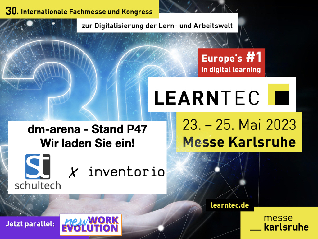 🤗 Wir laden Sie zu Europas größter Veranstaltung für digitale Bildung ein - die LEARNTEC. 

🎟️ Bestellen Sie über folgenden Link Ihre kostenlose Tageskarte. Wir spenden für Ihre Anmeldung 5,00 € an ein soziales Projekt Ihrer Wahl.
schultech.de/termin-fuer-5/