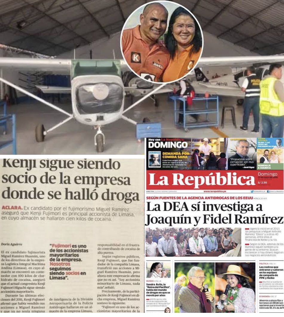 Indignados_P's tweet photo. Recuerden que:
1. Encontraron droga en los almacenes de Kenji Fujimori.
2. Joaquín Ramírez tenía una flota de avionetas.
3. Keiko viajaba en campaña en las avionetas de Joaquín 
4. La DEA investiga a Joaquín Ramírez
5. Joaquín Ramírez fue secretario de Fuerza Popular.

1+1=2 https://t.co/f1gQif84Er