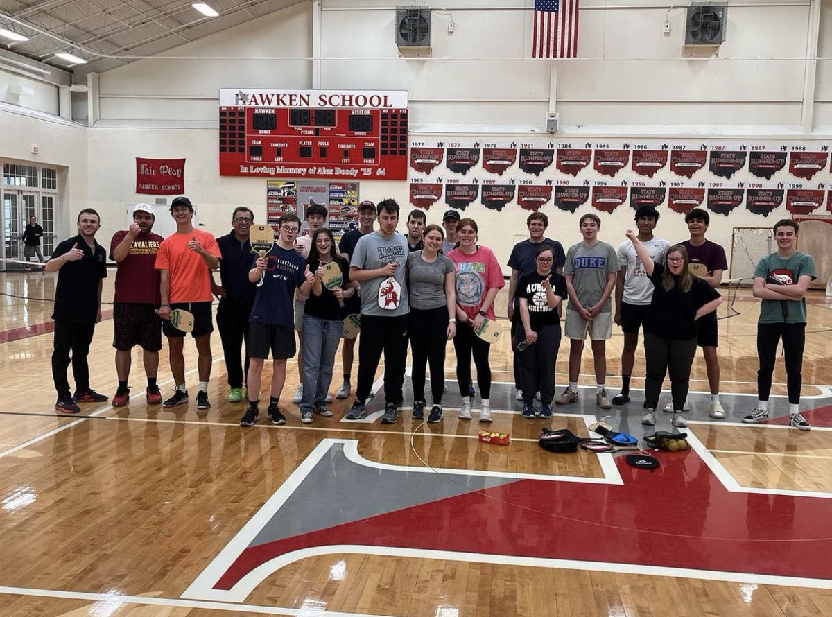 Members of <a href="/hawkenaces/">Hawken Tennis</a> enjoying time playing pickle ball with <a href="/empwr_sports/">Empower Sports</a> 💪🏽