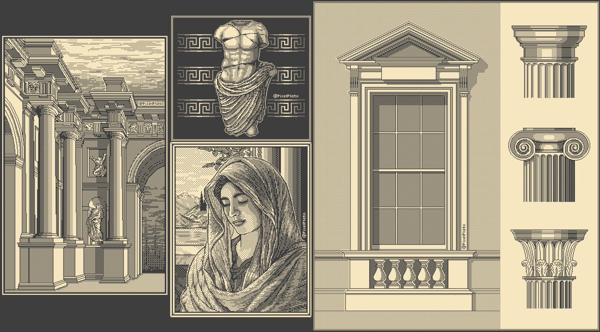 Pixel Plato (@pixelplato) on Twitter photo Some of my 1bit pixel art for Portfolio Day!
#pixelart | #1bit | #PortfolioDay Some of my 1bit pixel art for Portfolio Day!
#pixelart | #1bit | #PortfolioDay