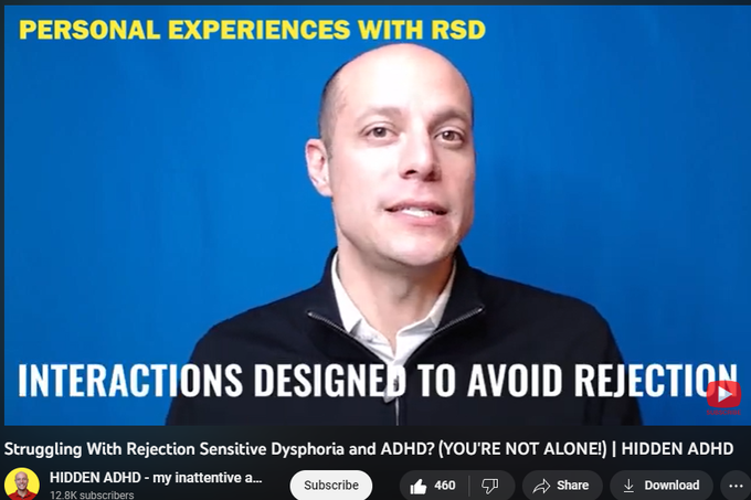 9,345 views  2 Mar 2021  #adhd #adultadhd #howtoadhd
Rejection sensitive dysphoria (or RSD) is one of the most disruptive symptoms of ADHD. It's possible you've experienced it and didn't even know where those extreme emotions had originated... in fact, up to 99% of teens and adults with ADHD are more sensitive than usual to rejections. Let's talk through the signs, symptoms and some ways this has shown up in my life and how I've managed it.

Want more ADHD-friendly tips and strategies?

► Watch my FREE ADHD productivity training: https://link.hiddenadhd.com/ytmain
► Download my guide: 10 Productivity Mistakes All ADHDers Make https://link.hiddenadhd.com/ytdownload

#adhd #adultadhd #howtoadhd #adhdhelp #adhdtips #adhdguide
Aron Croft, Aaron Croft, Hidden ADD, Hidden ADHD, Atypical Coach, neurodivergent, neurodiversity