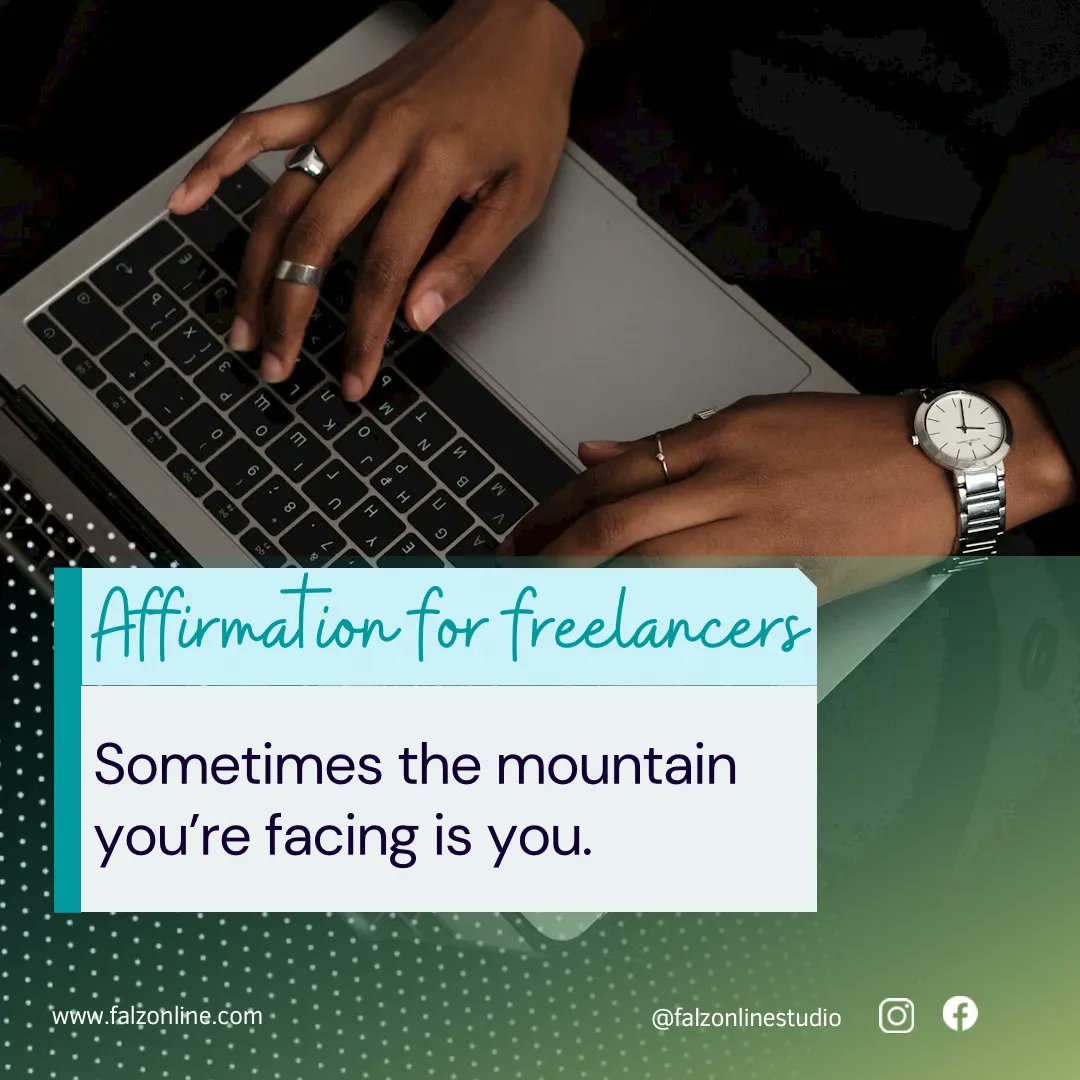 falzonline's tweet photo. It’s time to take a step back and evaluate any self-doubt or negative thoughts that may be holding you back. Remember, you have the strength and skills to conquer even the toughest challenges, including the ones within yourself. Keep climbing! It’s #freelancerlife #mindsetshift https://t.co/bWSVbwa6fJ