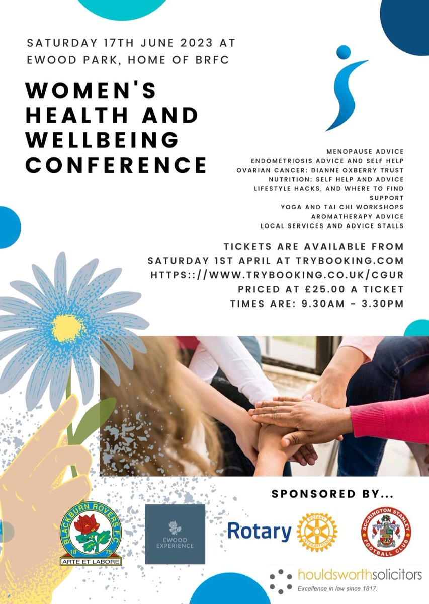 We are delighted to promote the Women's Health & Wellbeing Conference organised by our long-term supporters. @sistersorop tickets are available via Trybooking.com For further details, see poster #womenshealth #womenswellness #Blackburn