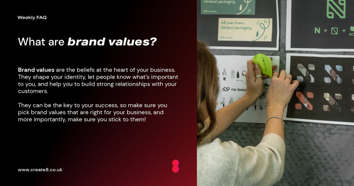 Create8Ltd's tweet image. You’ve probably heard of ‘brand values’ before, but do you know why you need them?
#Create8 #BrandingTipsAndTricks