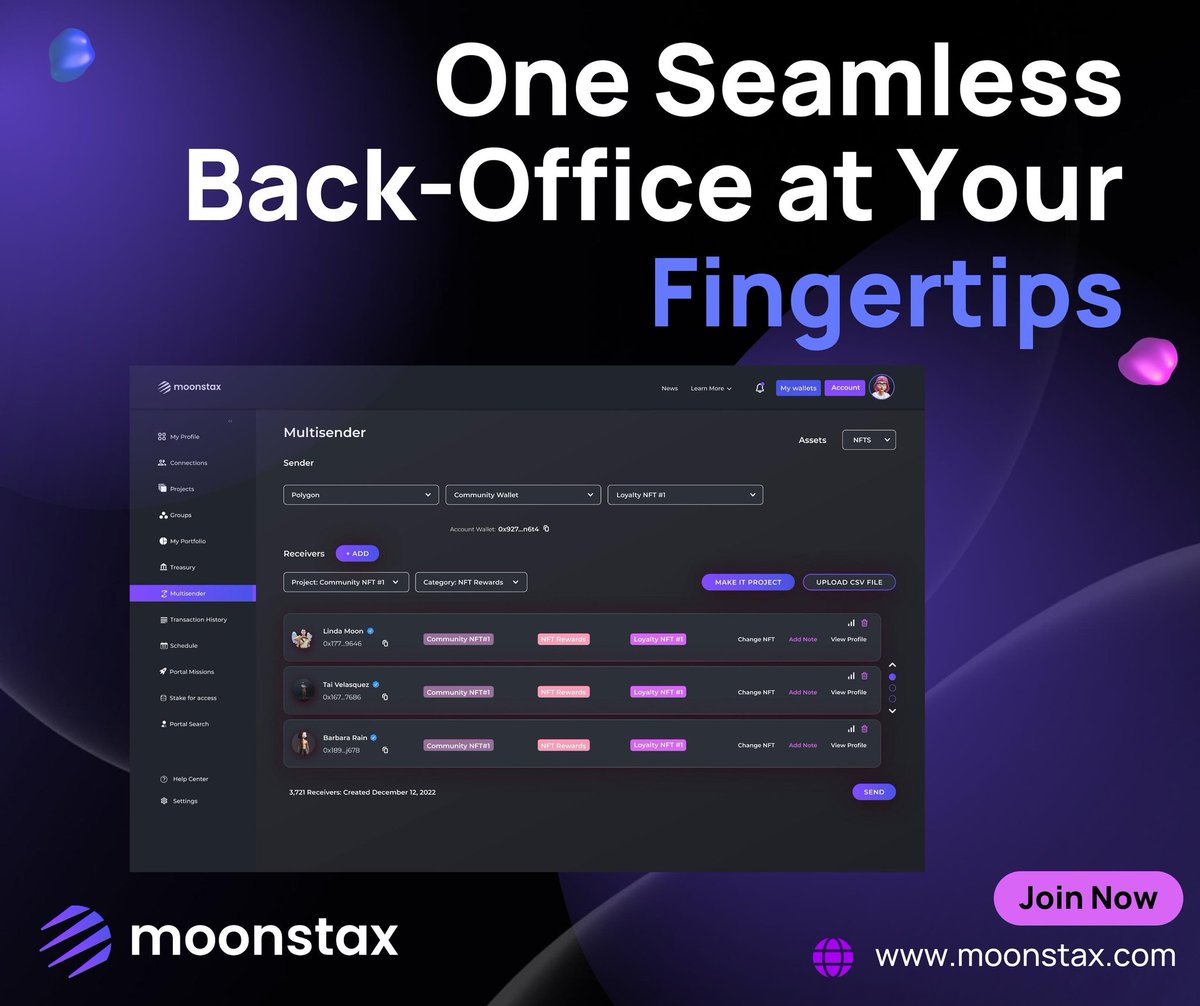 MoonstaxWeb3's tweet photo. One seamless back-office at your fingertips. 

Say goodbye to clunky operations and hello to streamlined success with Moonstax! 

Want to learn more? Check out Moonstax today and sign up for free at https://t.co/I0kyGM9mnr!

#Moonstax #NFTs #Web3 #CreatorEconomy #Blockchain https://t.co/lpiOYYmlJw