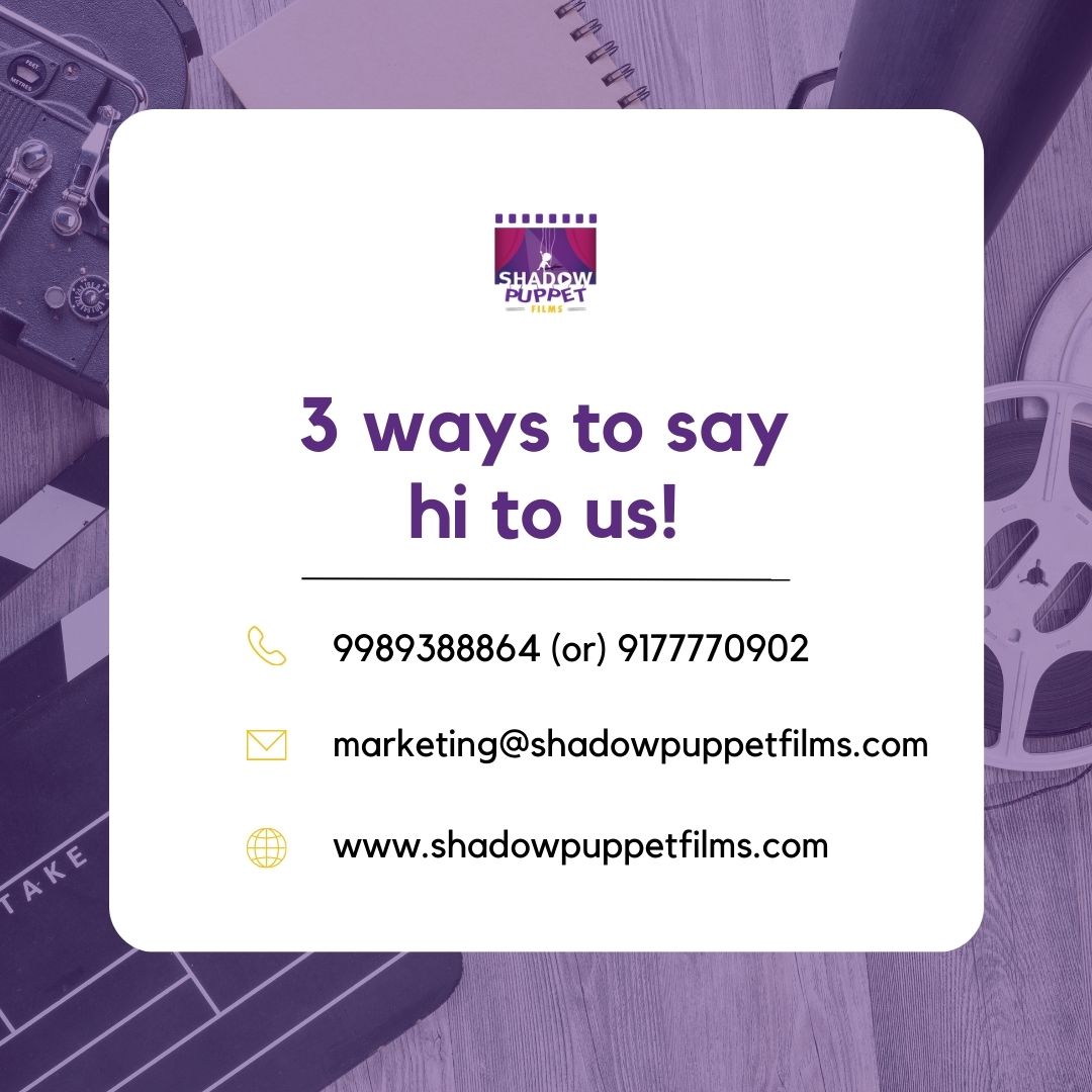 Regardless of the nature of your work, if you have a story to tell, we are here to help you tell it in the most visually appealing way possible! #storytelling #branding #films #shadowpuppetfilms #videoproduction #Hyderabad #Telangana