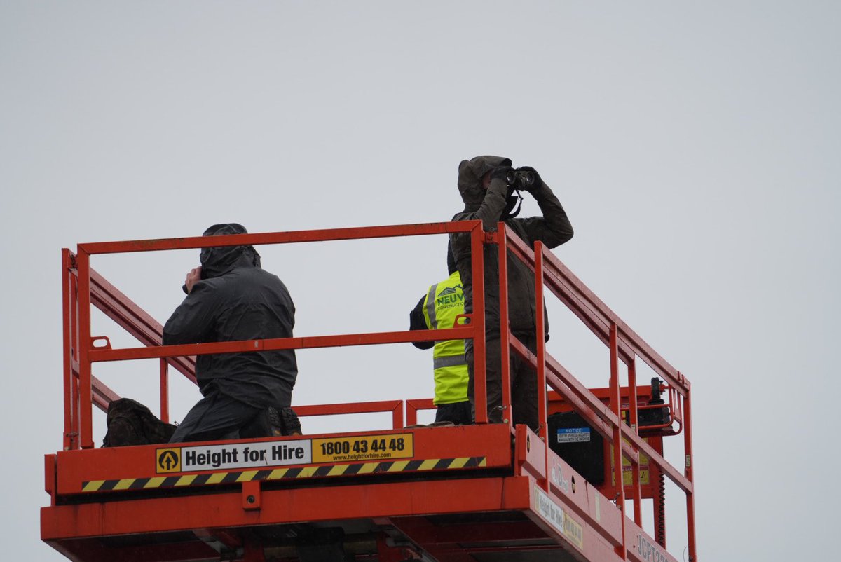 RonanMcGrade's tweet photo. Security keeping an eye on the runway ahead of President Bidens arrival at Dublin Airport.

#potus #GFA25 #Dublin #Ireland https://t.co/lhAoOd8oXj