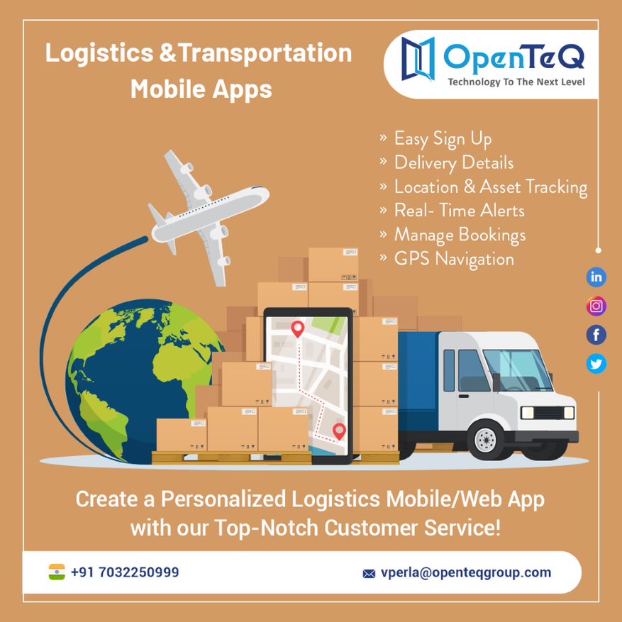 openteq_'s tweet image. Delivery of goods, tracking of orders, and the creation of transport apps are all aspects of logistics. 

To discuss your app goals right away, send us an email at info@openteqgroup.com.
Register here📷: bit.ly/3LhdWUG
#OpenTeQ #webappdevelopmentcompany