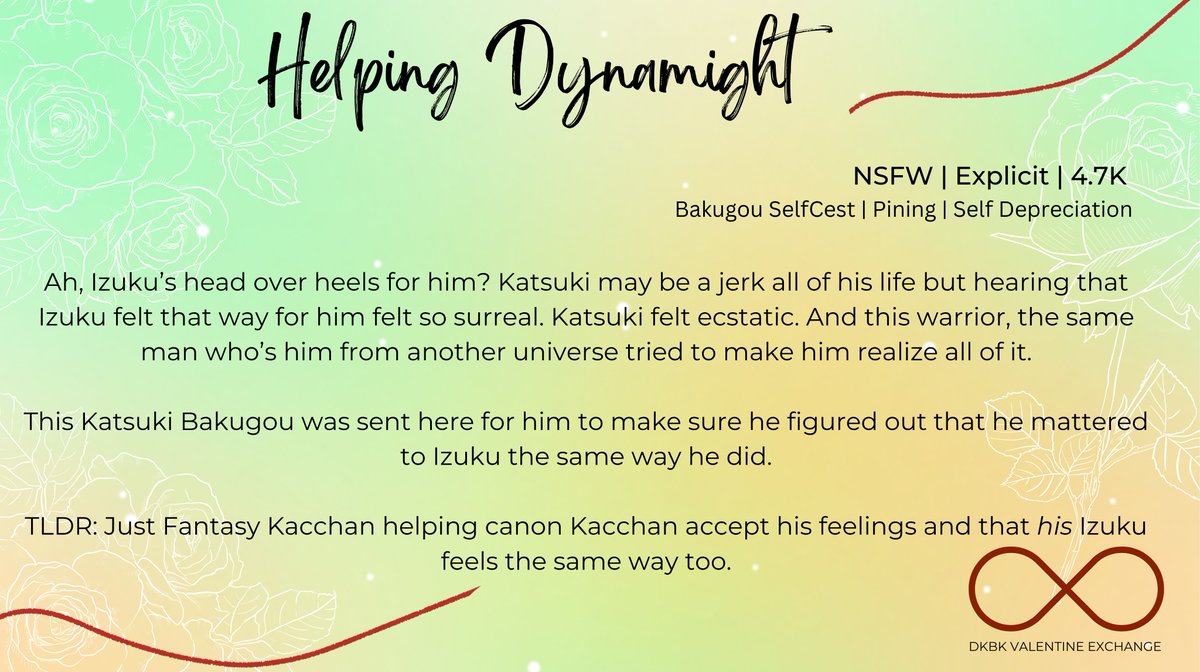 AAAHH Here is my overly delayed valentine gift for <a href="/iamdiananoctua/">Diana 🌙🔞 —hiatus</a> 🫣

I'm really sorry for the wait, my dear diana🥲 But i hope you enjoy. 🤞

<a href="/dkbkexchange/">DKBK Valentine Exchange - 💕COMPLETED💕</a> #dkbk #izkt #decchan #dekubaku

🔗archiveofourown.org/works/46440529