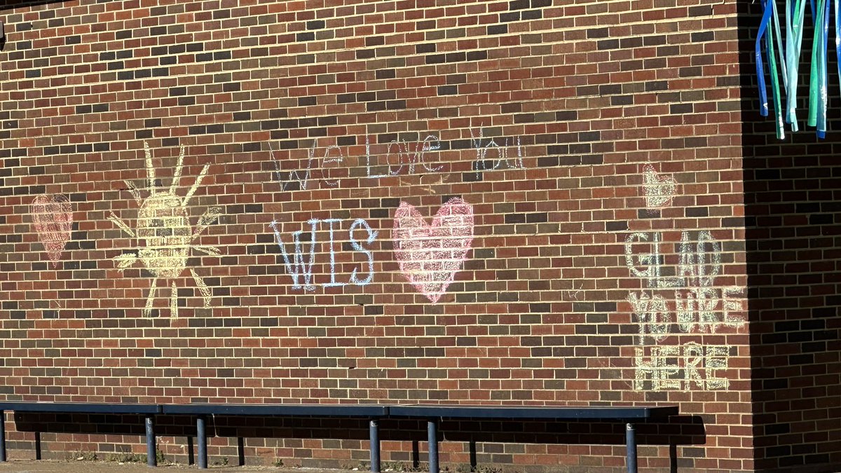 heythreej's tweet photo. Wynne, AR Intermediate School Chaulk Art for students returning back after significant storm damage to city #wynnestrong #arstrong #wynne #arkansas #backtoschool @KARK4News @FOX16News @NBCNightlyNews https://t.co/cJFxgfTDwY