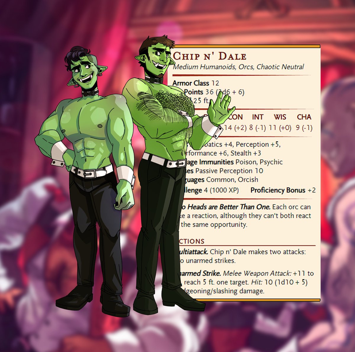 AdvWithPride's tweet image. Leather-clad werewolves, shirtless orcs, and a village under attack! Night of The Werebear is a Queer Horror Themed TTRPG adventure! Featuring:
20 Page Adventure 
Unquie NPCs 
A Supplementary Comic Book  

Follow the pre-launch page: kickstarter.com/projects/adven… #DnD #TTRPG #Horror