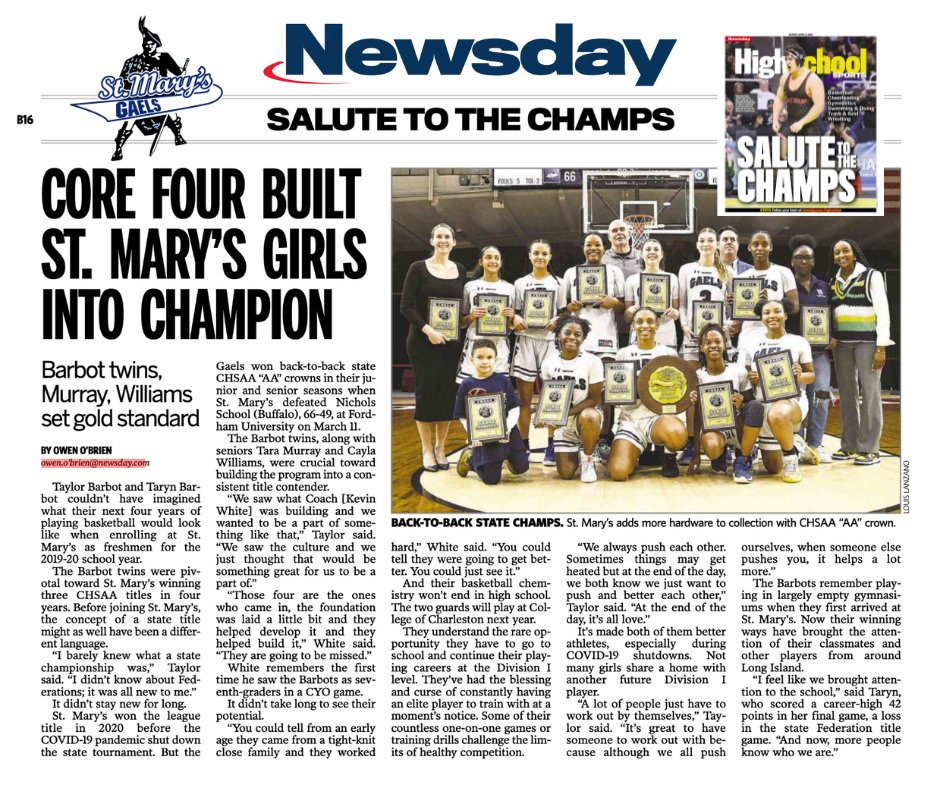 Saint Mary's HS LI (@stmaryhs) on Twitter photo Congratulations to the Lady Gaels and all of the teams highlighted in #Newsday this weekend! #CHSAA #WinningWednesday #LongIsland #stmaryhs #champs #CatholicSchool Congratulations to the Lady Gaels and all of the teams highlighted in #Newsday this weekend! #CHSAA #WinningWednesday #LongIsland #stmaryhs #champs #CatholicSchool