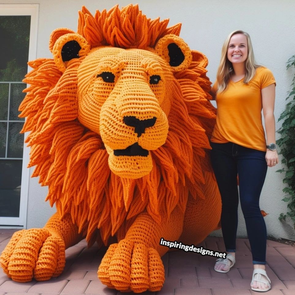andreagfields's tweet image. Can you say "INCREDIBLE"!  KUDOS to whoever created this life sized crocheted lion.  Follow the link to view this and other life sized Crochet creations. 

inspiringdesigns.net/giant-life-siz…