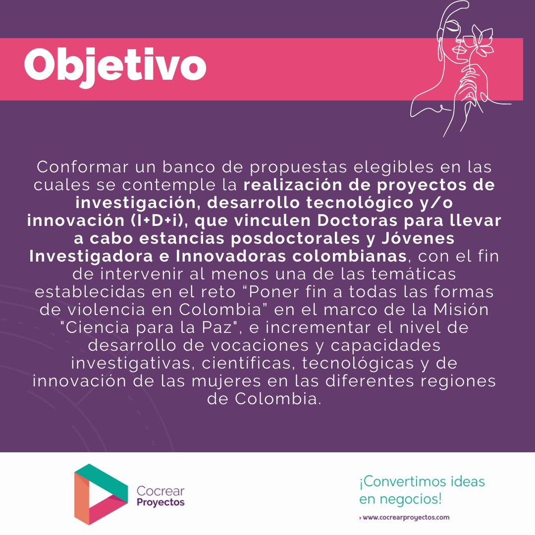 CocrearP's tweet photo. 🌺 Programa Orquídeas- Mujeres en la Ciencia, busca seleccionar proyectos de I+D+i que vinculen Doctoras y Jóvenes Investigadoras, con el fin de incrementar el nivel de dllo de vocaciones y capacidades cientificas y de innovación de las mujeres en las diferentes regiones del país https://t.co/n4ogiX8yAo