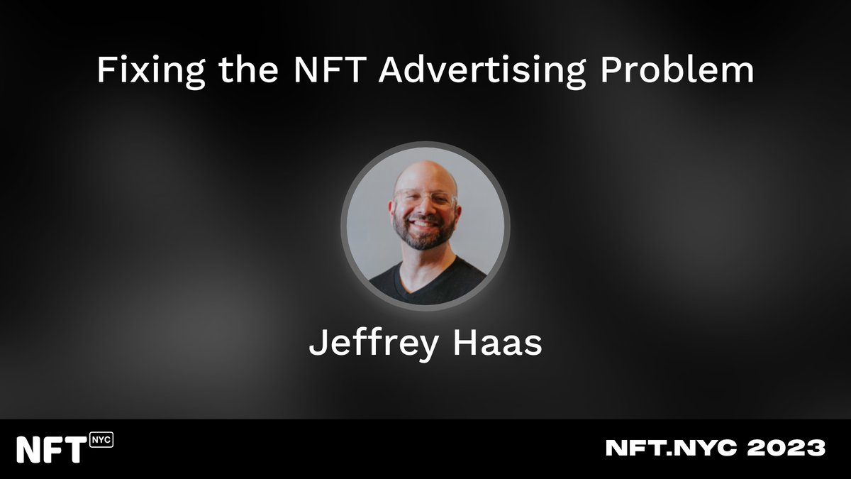 Join <a href="/TatsuTweets/">Jeffrey Haas</a> (Chief Revenue Officer <a href="/AtomicHub/">AtomicHub</a>) today at 3pm - Main Stage (Level 4) to learn what’s needed in “Fixing the NFT Advertising Problem”