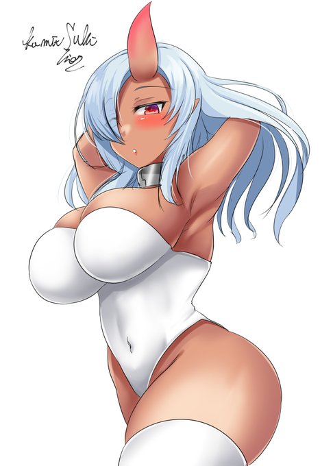 OC:鬼那子さん塗り模索もかねて落書き 