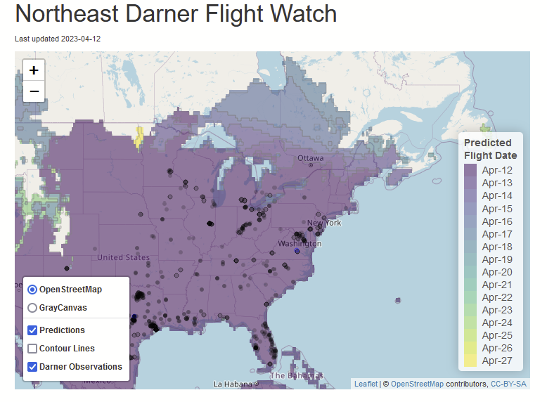 Darners from ponds in Southern U.S. arrive in Canada! 

100% of inds in the north btwn now &amp; June are long-distance migrants. Local pops won't eclose until June.

Until then, enjoy the spectacle of #InsectMigration &amp; help <a href="/VTEcostudies/">VT Ecostudies has migrated.</a> track dragons. Submit obs to <a href="/inaturalist/">iNaturalist</a>
