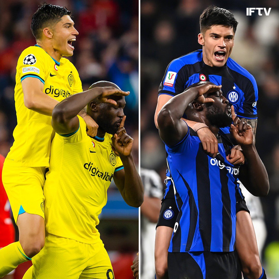 IFTVofficial's tweet image. Exact same celebration except one led to a double yellow card and the other didn't. 

(Left) Lukaku celebrates goal vs Benfica in Champions League. No yellow card.

(Right) Lukaku celebrates goal vs Juventus in Coppa Italia amidst racist chants. Gets sent off with a second yellow…
