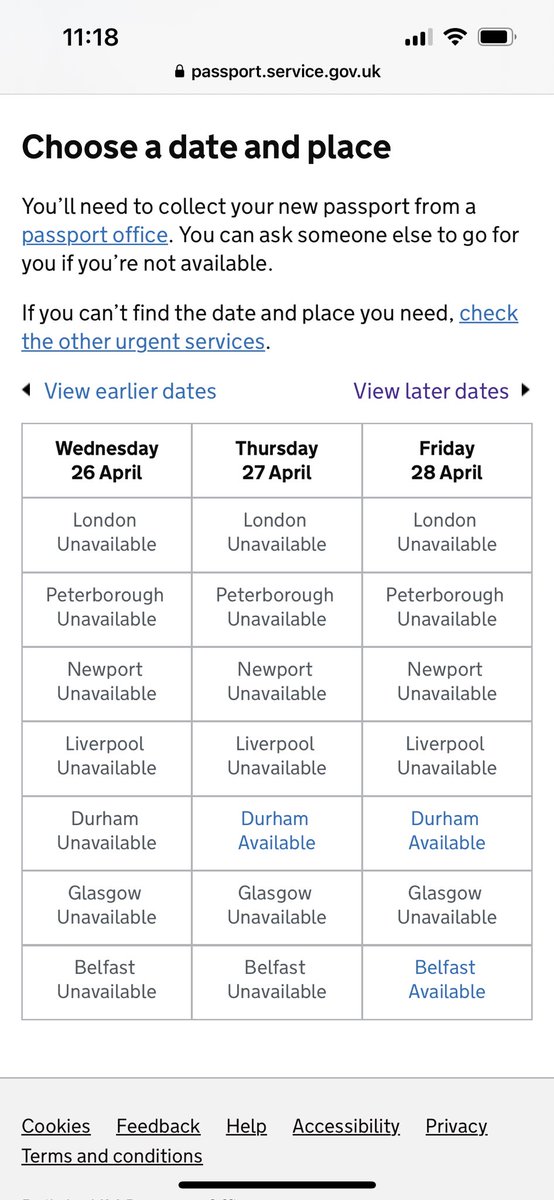 ConnorDurnell's tweet photo. @ukpassportcheck When is the next London appointment available? https://t.co/PlZHBSx9UJ