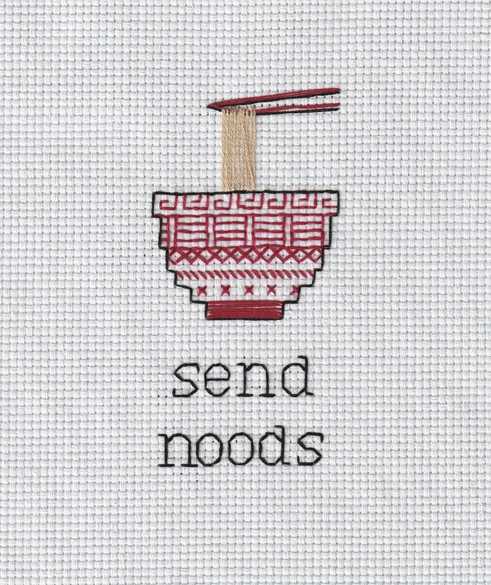 Wednesday Cravings. 🍜

#sendnoods🍜 #spring #ramen #pho #asainfood #collegelife #crossstitch #crossstitching #3drdcrafts #3drd #thirddaughterrestlessdaughter #embroidery #embroideryart #art #custom #craft #crafts #madeinmn #handmade #popculture #funny #haha #clever #newwork