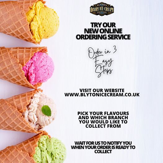 Have you tried our new online ordering service? You can now order our 1 litre take home packs via our website to be collected at any of our branches. Visit blytonicecream.co.uk/over-65-flavou… to order yours now !